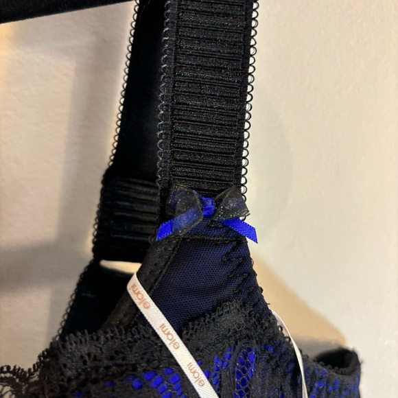 ELOMI Sz 38I Bra Anushka Electric Blue Lace Overlay Adjustable Underwire NEW - Picture 7 of 12